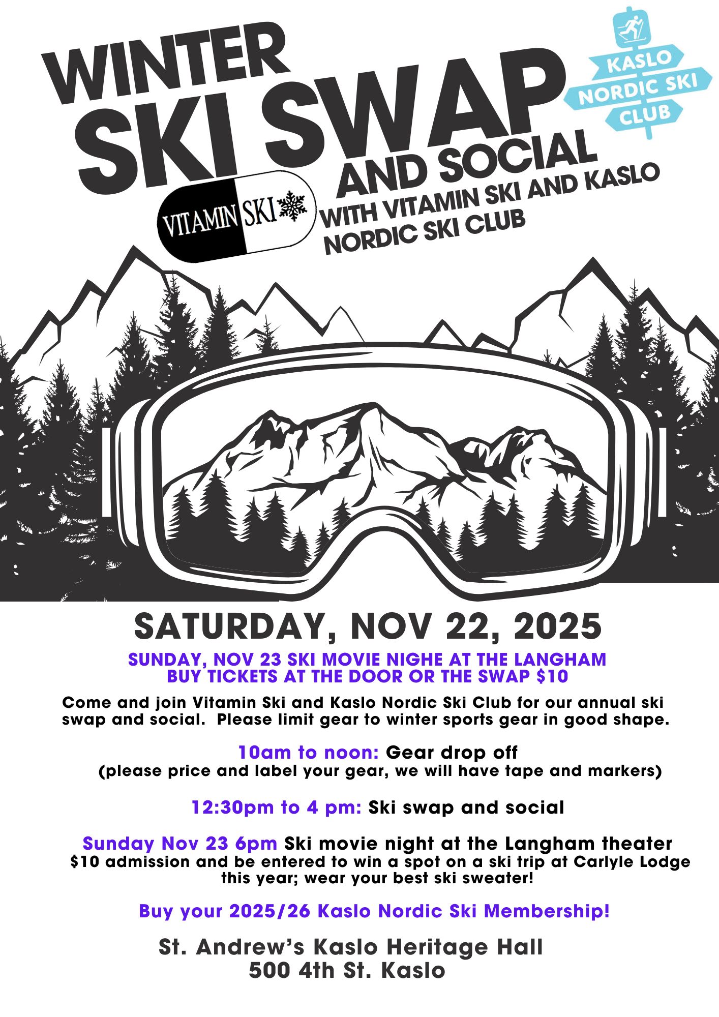 Winter Ski Swap & Movie Night